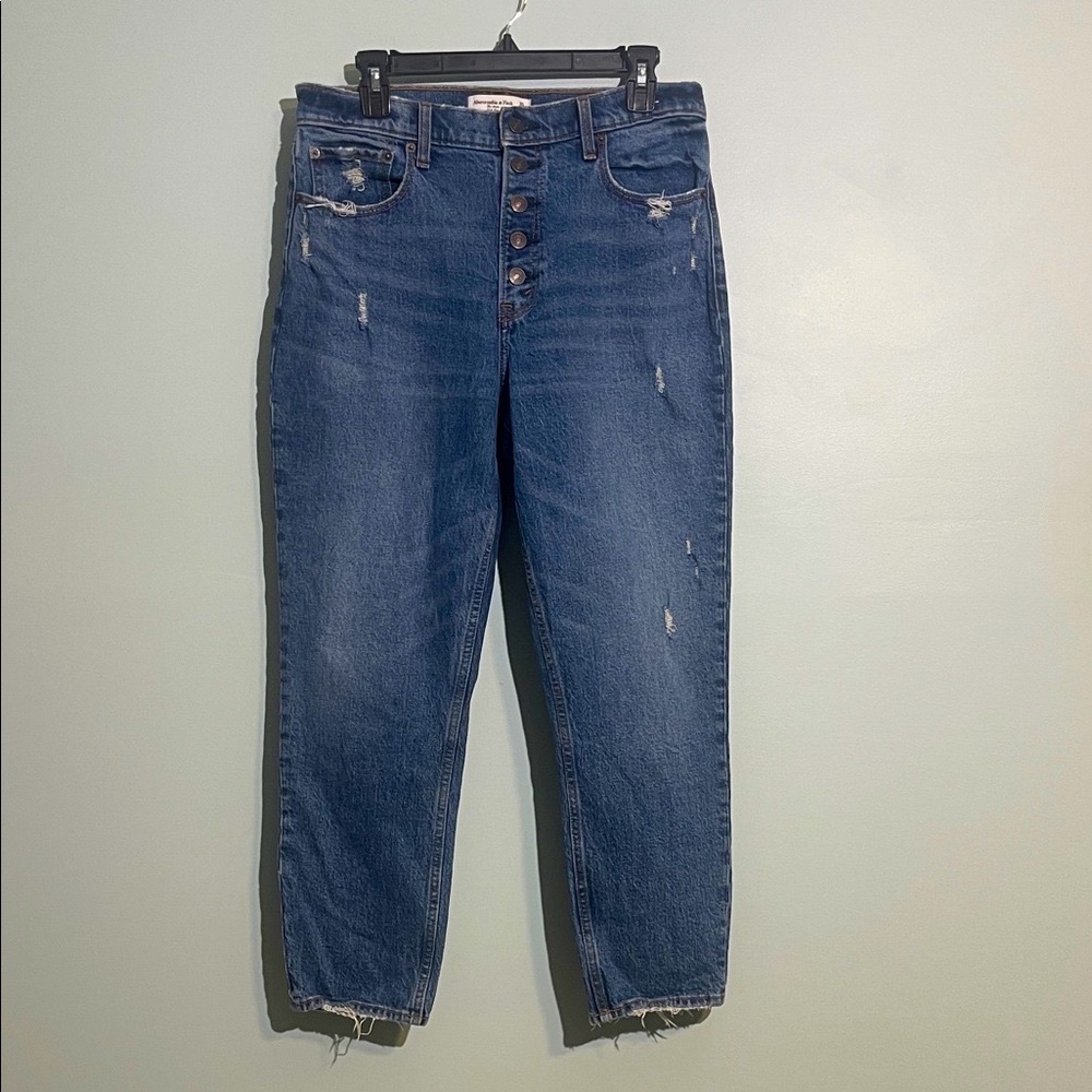 Abercrombie & Fitch The Mom High Rise Jeans Distressed Women’s 30/10R Button Fly